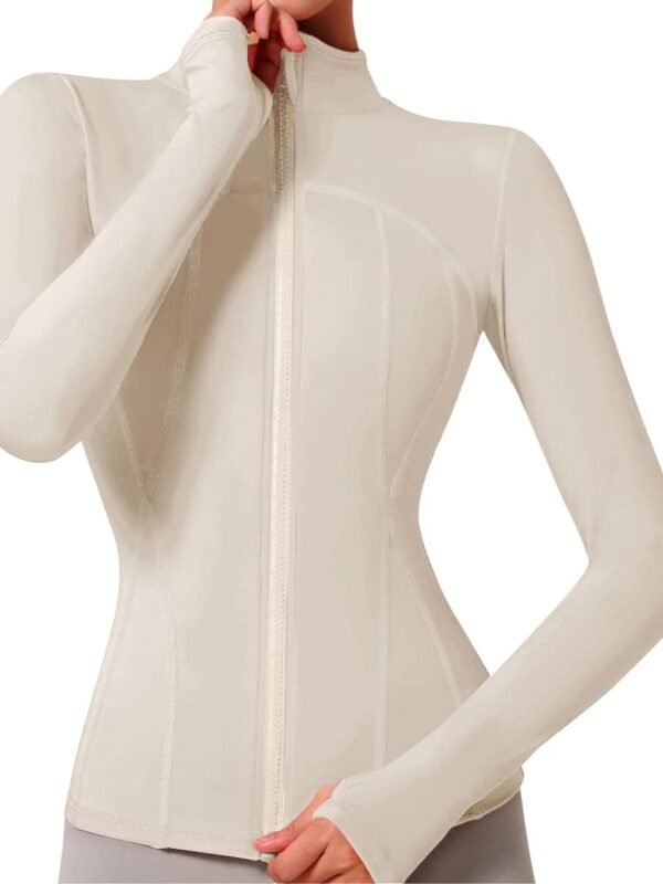Women's workout yoga zip-up athletic jacket lightweight gym top