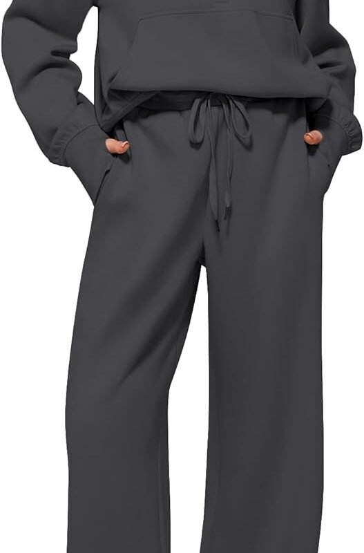 Women's 2-piece lounge set half zip sweatshirt wide leg sweatpants set