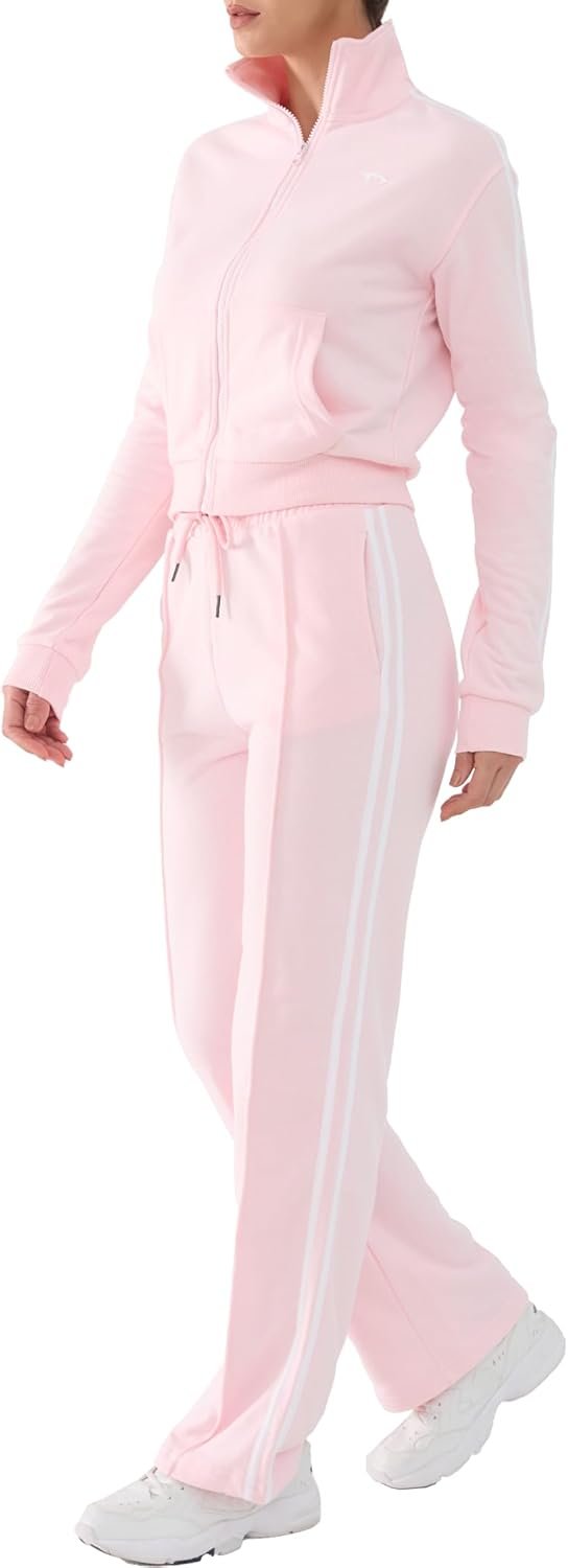 Women's 2-piece spring lounge set zip sweatshirt and jogger pants outfit