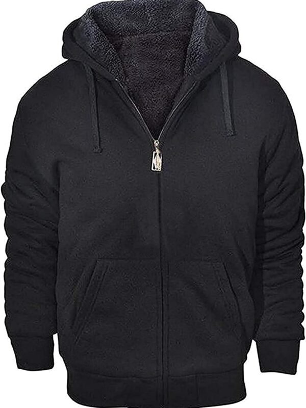Men’s Heavyweight Fleece Zip Up Hoodie Thick Lined Sweatshirt
