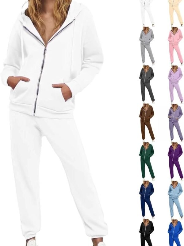 Women's sweatsuit 2-piece tracksuit long sleeve zip sweatshirt sweatpants set