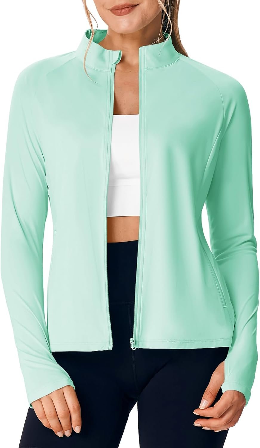 Women's UV protection lightweight full zip athletic hiking workout jacket