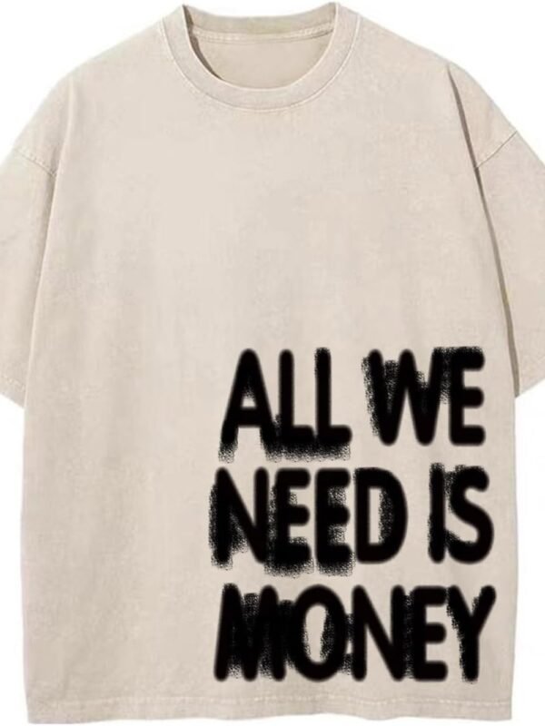Men's oversized graphic streetwear baggy vintage washed cotton T-shirt