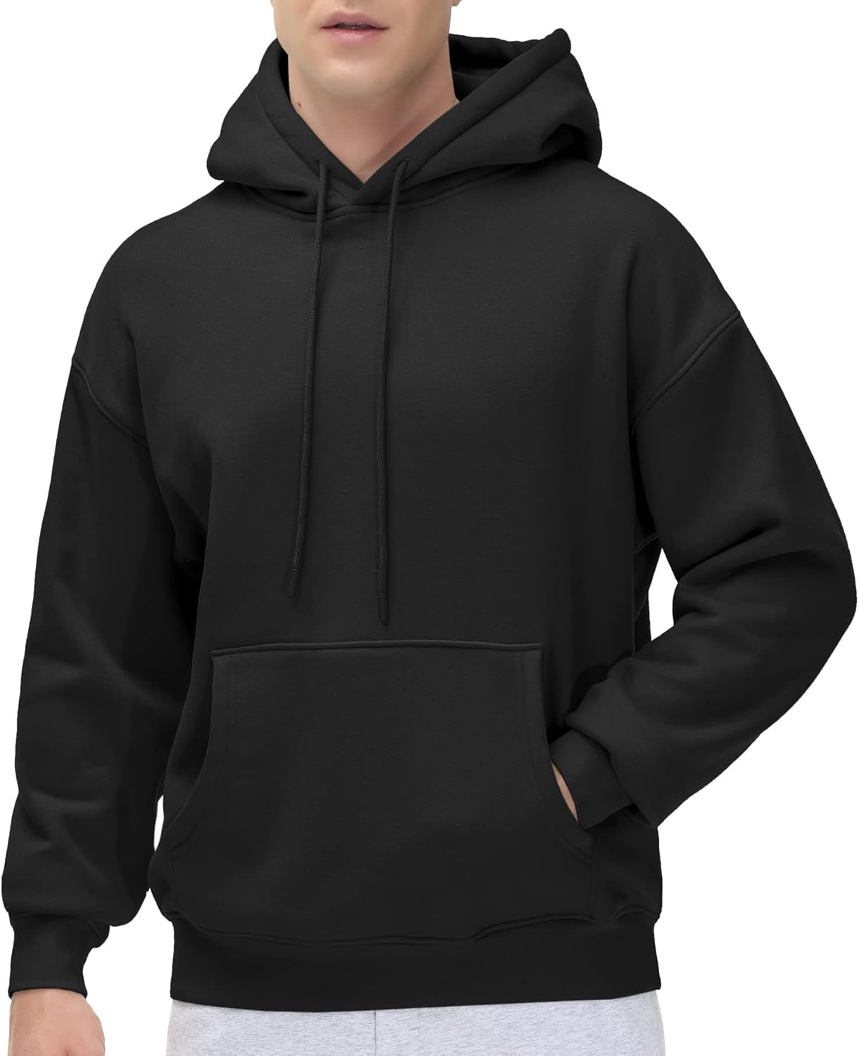 Men??s Loose Fit Fleece Pullover Hoodie Soft Hooded Sweatshirt with Pockets