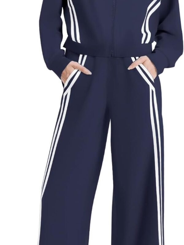 Women’s 2-Piece Lounge Outfit Zip Sweatshirt and Wide Leg Jogger Pants Set