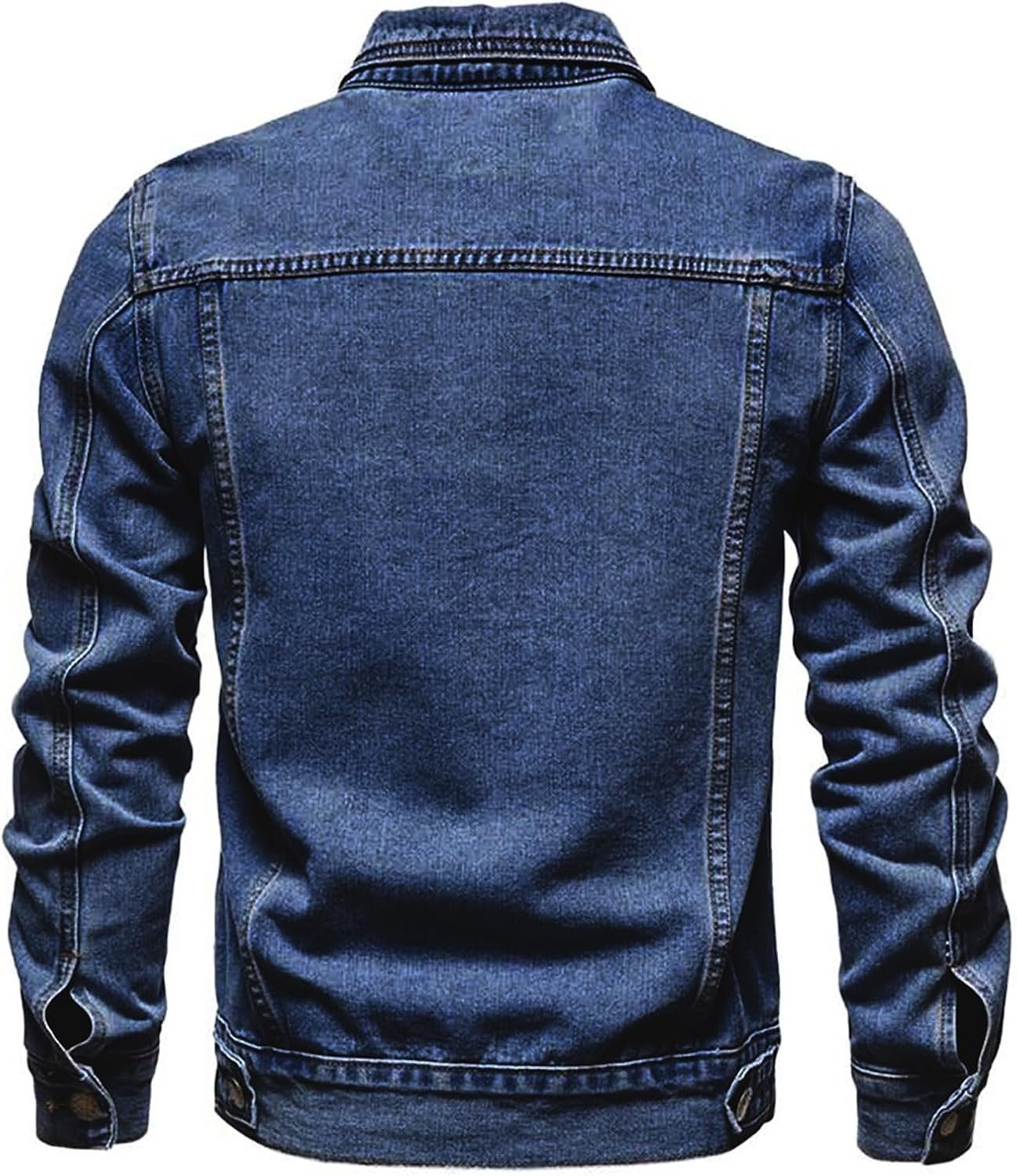 Men’s Vintage Inspired Denim Jacket Multiple Pocket Cotton Blend Coat - Image 2
