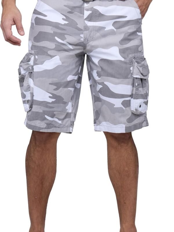 Men’s Belted Relaxed Fit Knee Length Casual Shorts