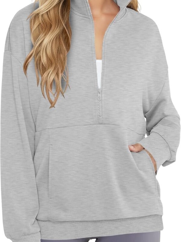 Women’s Quarter Zip Lightweight Pullover Hoodie Casual Workout Jacket