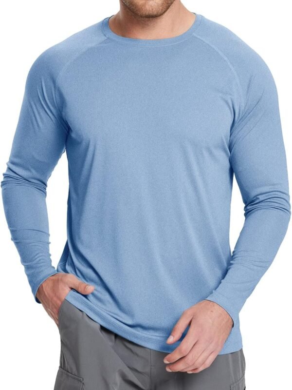 Men's UV protection long sleeve rash guard fishing running quick-dry shirt