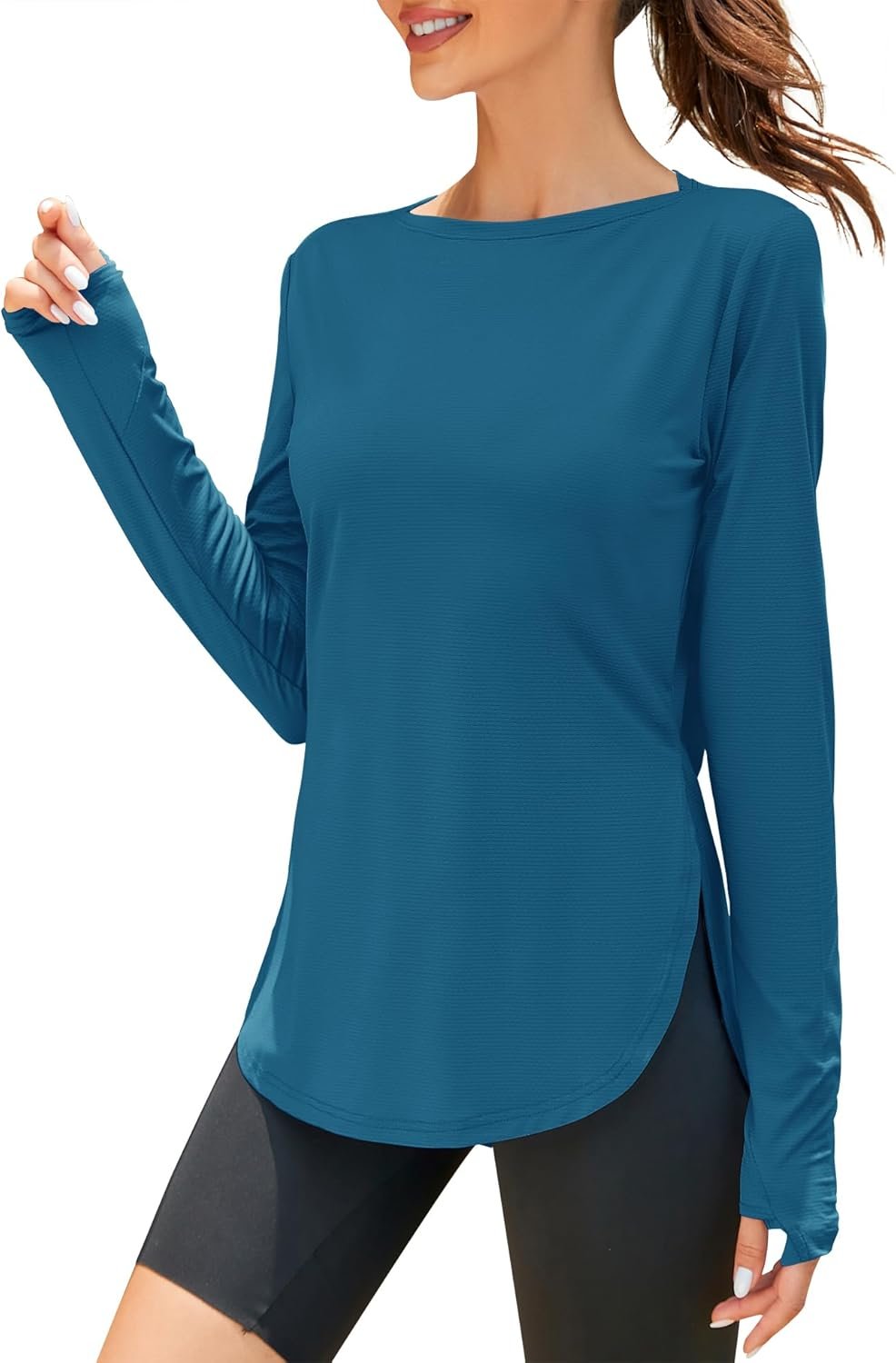Women's long sleeve UV protection quarter-zip fishing running outdoor shirt