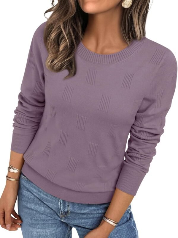 Women’s Lightweight Long Sleeve Knit Pullover Casual Sweater Top