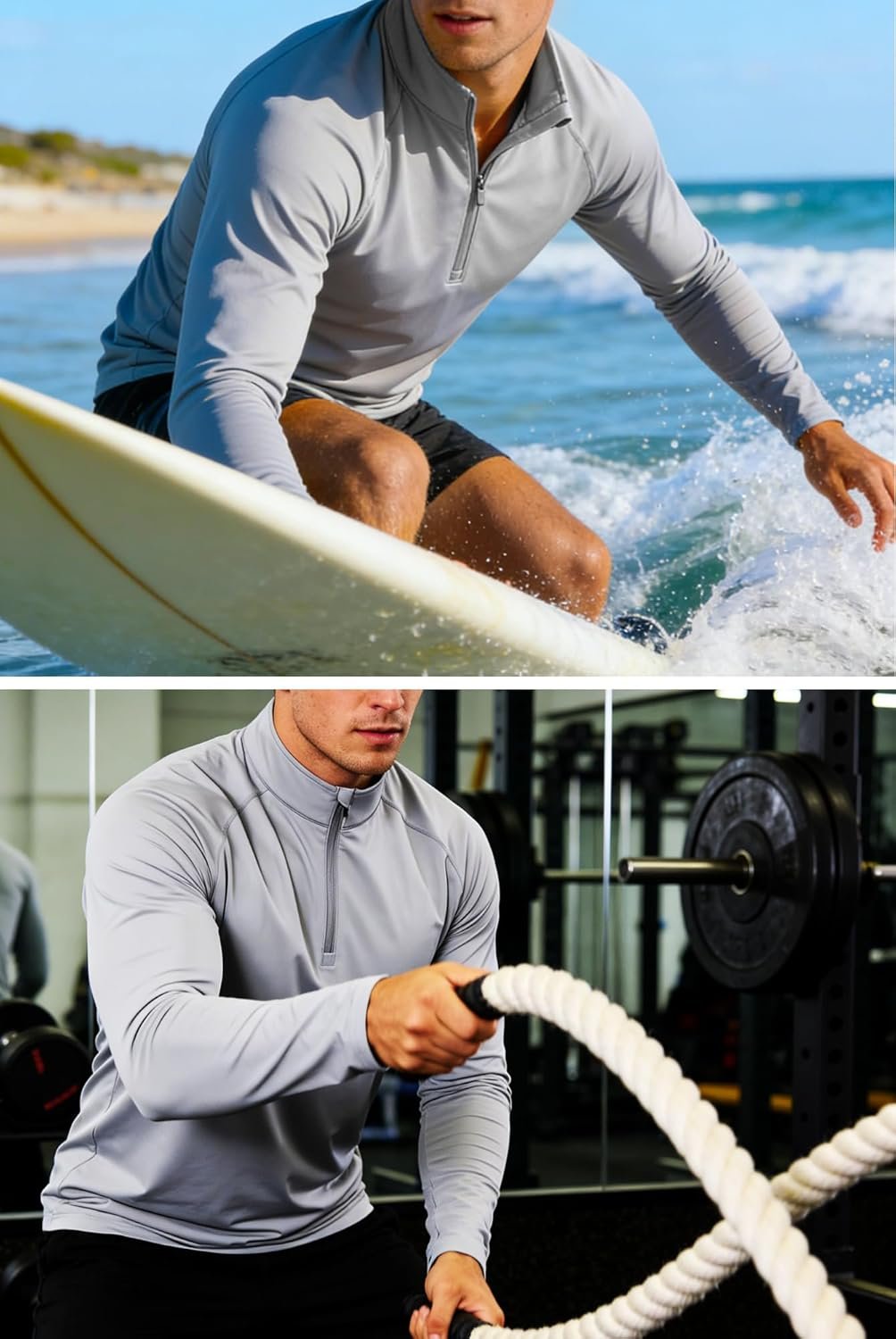 Men's long sleeve UV protection quarter-zip fishing running outdoor shirt - Image 2