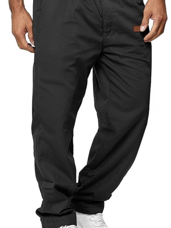 Men’s Casual Jogger Cargo Pants Lightweight Elastic Waist Hiking Pants
