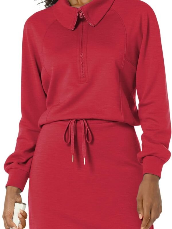 Women's 2-piece athletic skort tracksuit half zip long sleeve sweatshirt outfit