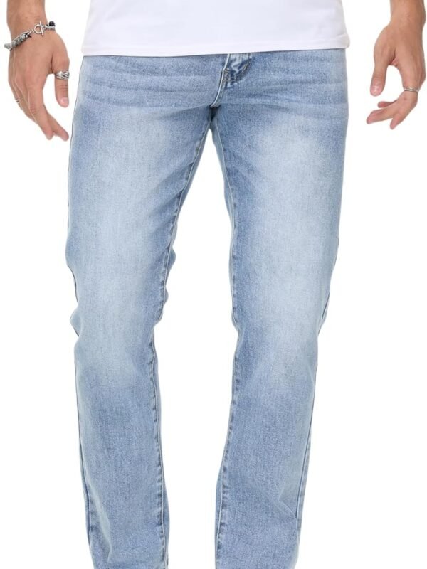 Men’s Stretch Regular Fit Straight Leg Denim Jeans