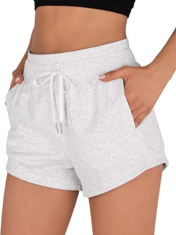 Women’s Cotton Terry Sweat Shorts with Pockets and Drawstring
