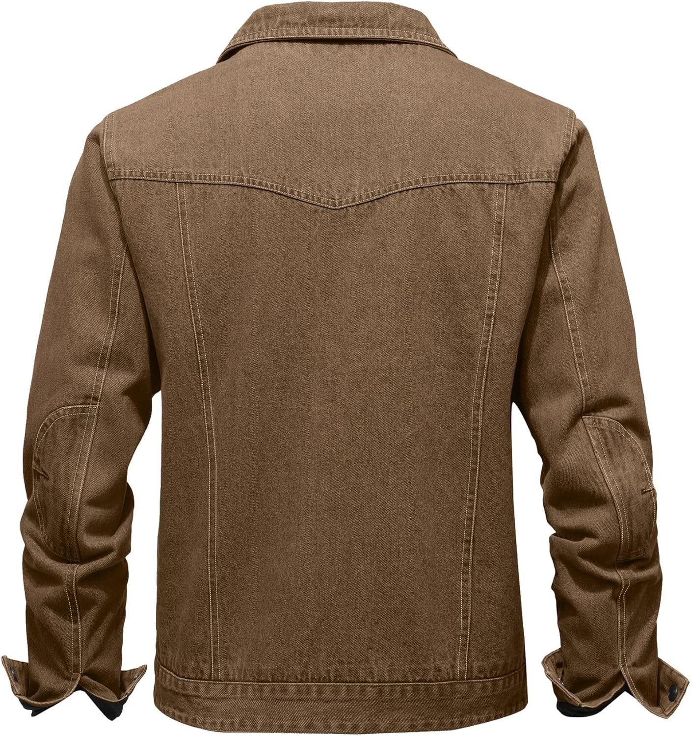 Men’s Flannel Lined Denim Jacket Snap Closure Heavy Duty Style - Image 2