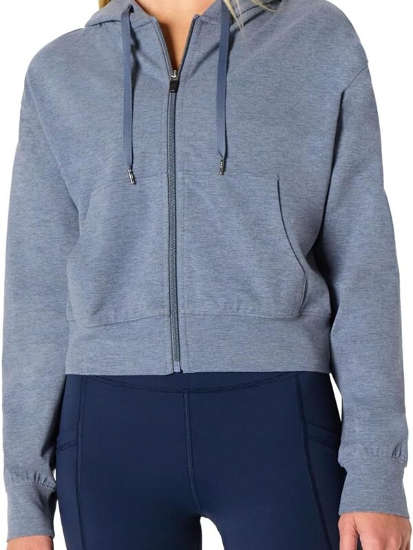 Women’s Soft Lightweight Cropped Zip Up Workout Hoodie