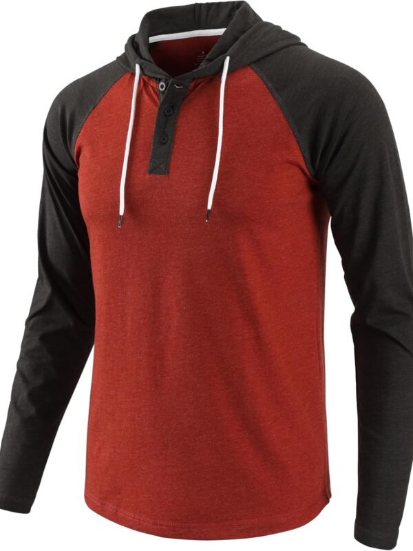 Men’s Lightweight Hooded Sweatshirt Athletic Long Sleeve Drawstring Pullover