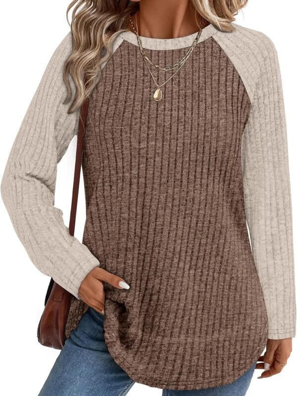 Women’s Lightweight Long Sleeve Tunic Sweater Loose Fit Casual Top