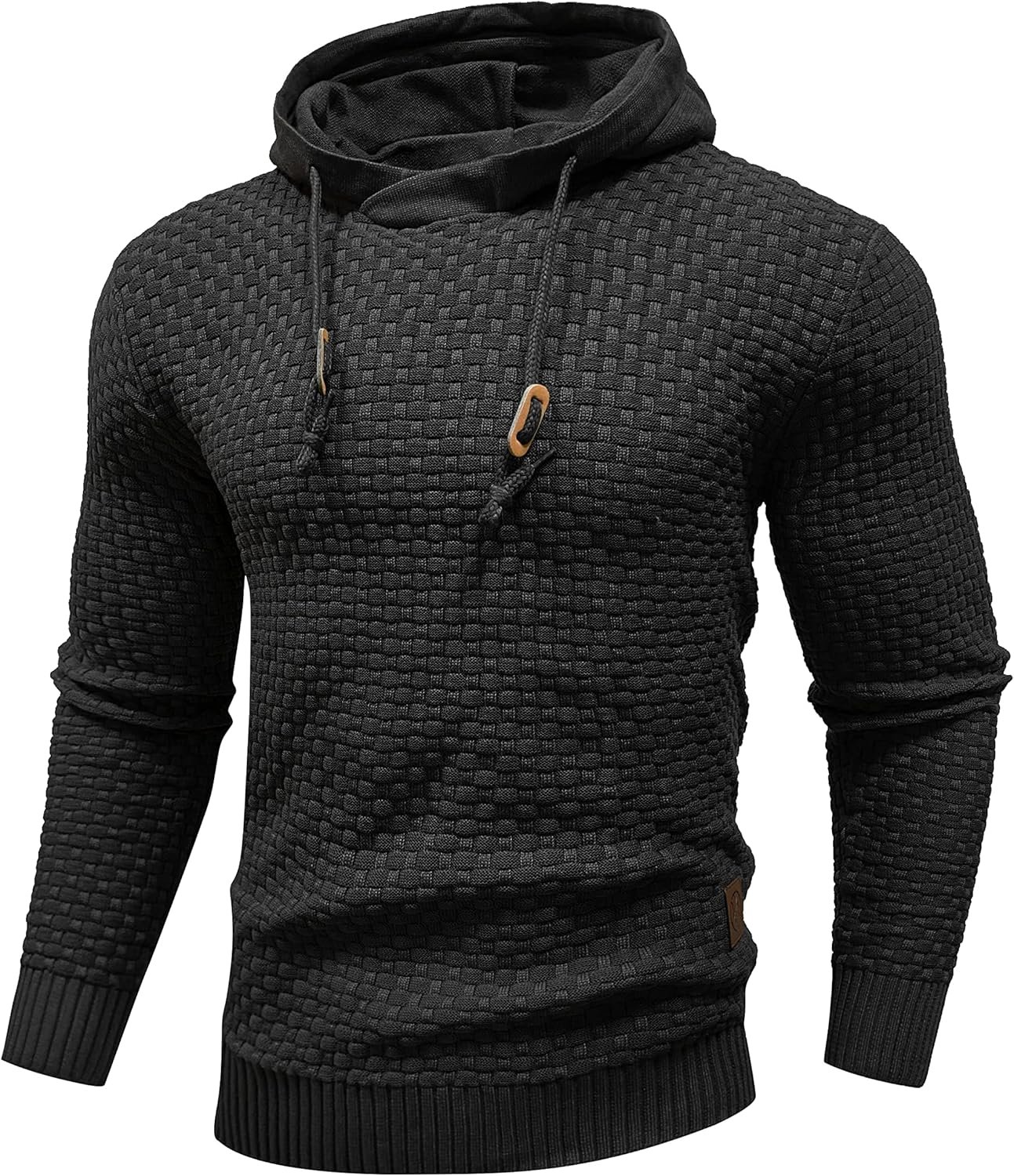 Men’s Knitted Hooded Sweatshirt Long Sleeve Pullover Sweater